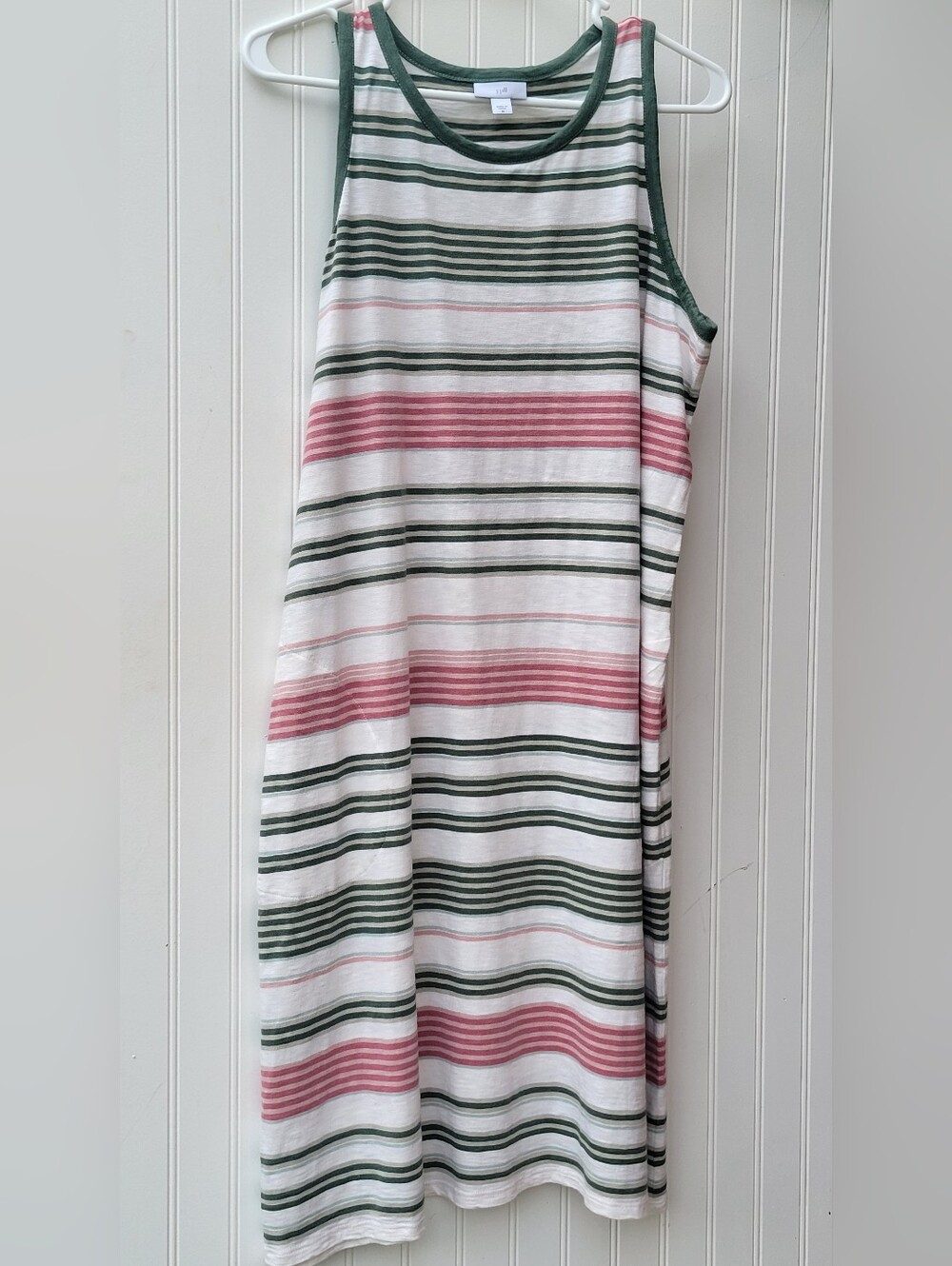 J. Jill Pink, Green & White Striped Maxi Dress Skirt